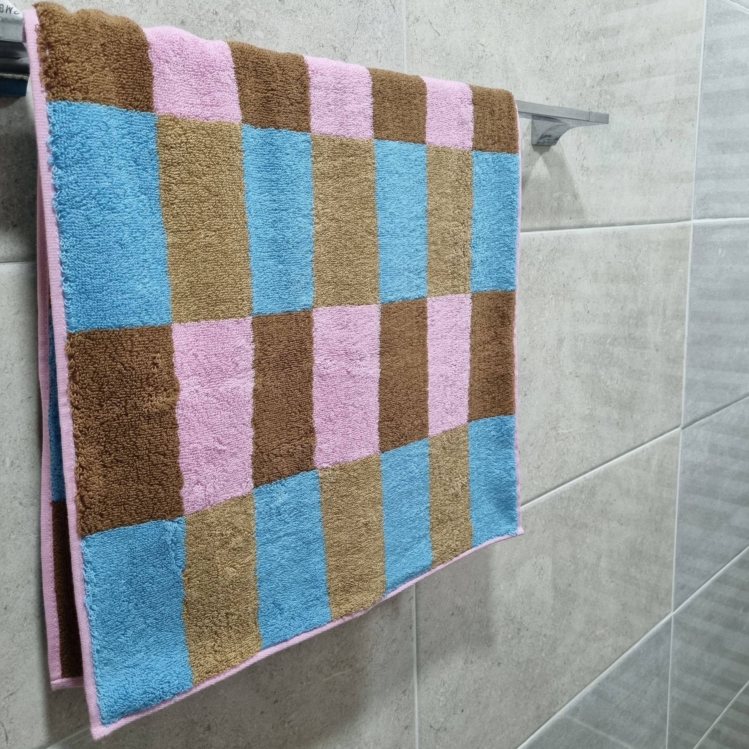 Warm Colorblock Check Hand Towel user photo