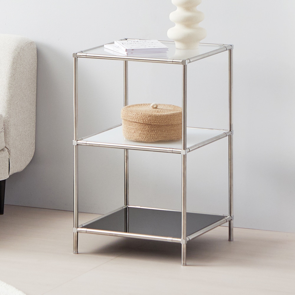 dOLEE FUN 3段 モジュール ガラス ラック［2サイズ］ 透明 ガラス 高さ