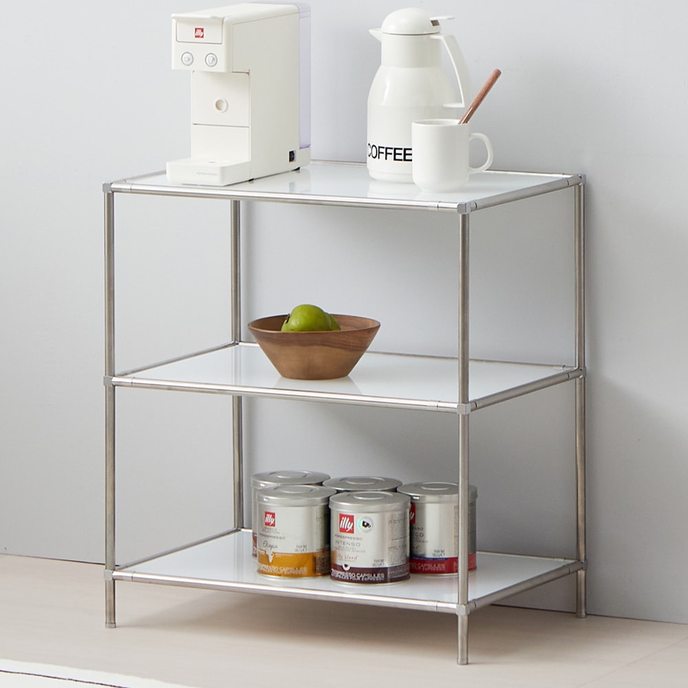 dOLEE FUN 3段 モジュール ガラス ラック［2サイズ］ 透明 ガラス 幅