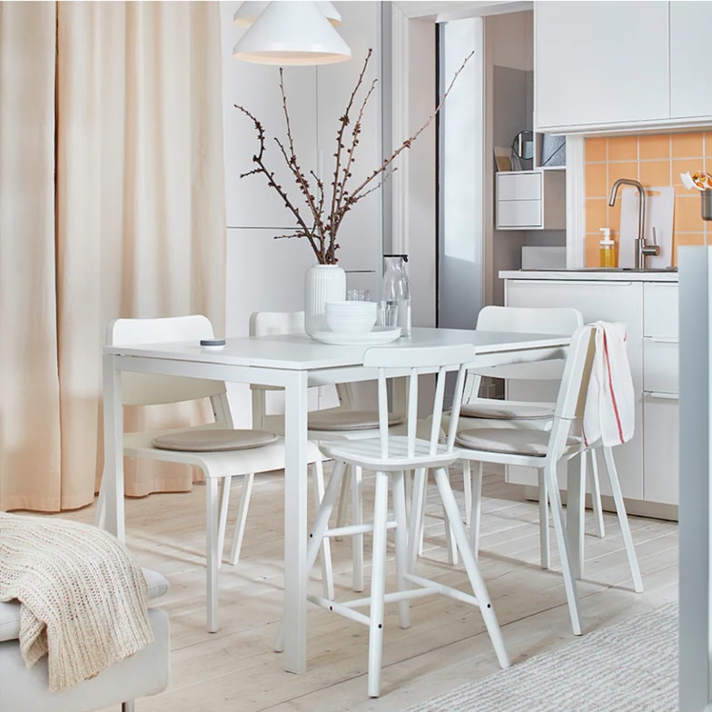 【札幌市引取】IKEA MELLTORP テーブル 椅子 三脚 ４点セット 白 IKEA - 【札幌市引取】IKEA MELLTORP テーブル 椅子 三脚 4点セット