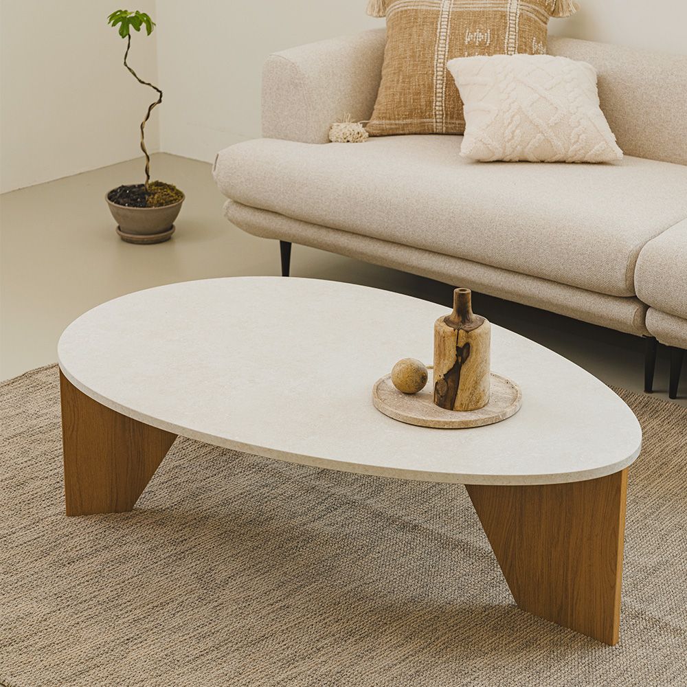 ほぼ未使用　メイローテーブル【Lサイズ】　韓国　北欧 woodray メイ ローテーブル［2サイズ］ ホワイト 加工木材 奥行き 58cm