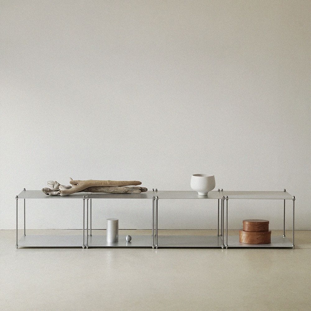 rhombus lab 4段 モジュールラック［3種］ シルバー スチール 奥行き