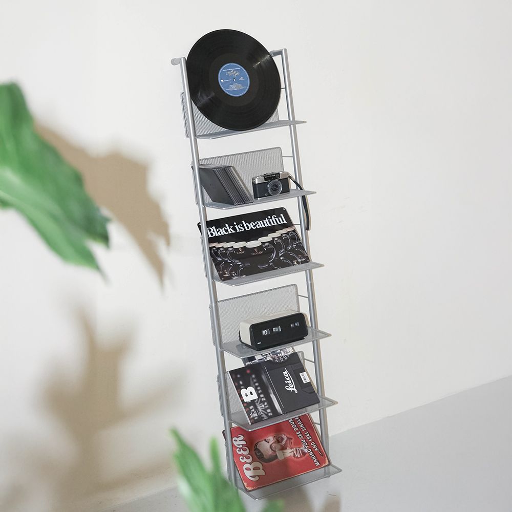 BANACO 6段 CD マガジンラック スチール シルバー スチール 幅 34cm