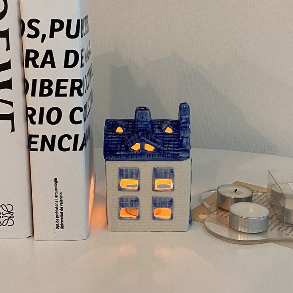 AN.J SHOP ブルーハウス キャンドルホルダー（キャンドル付き） ブルー