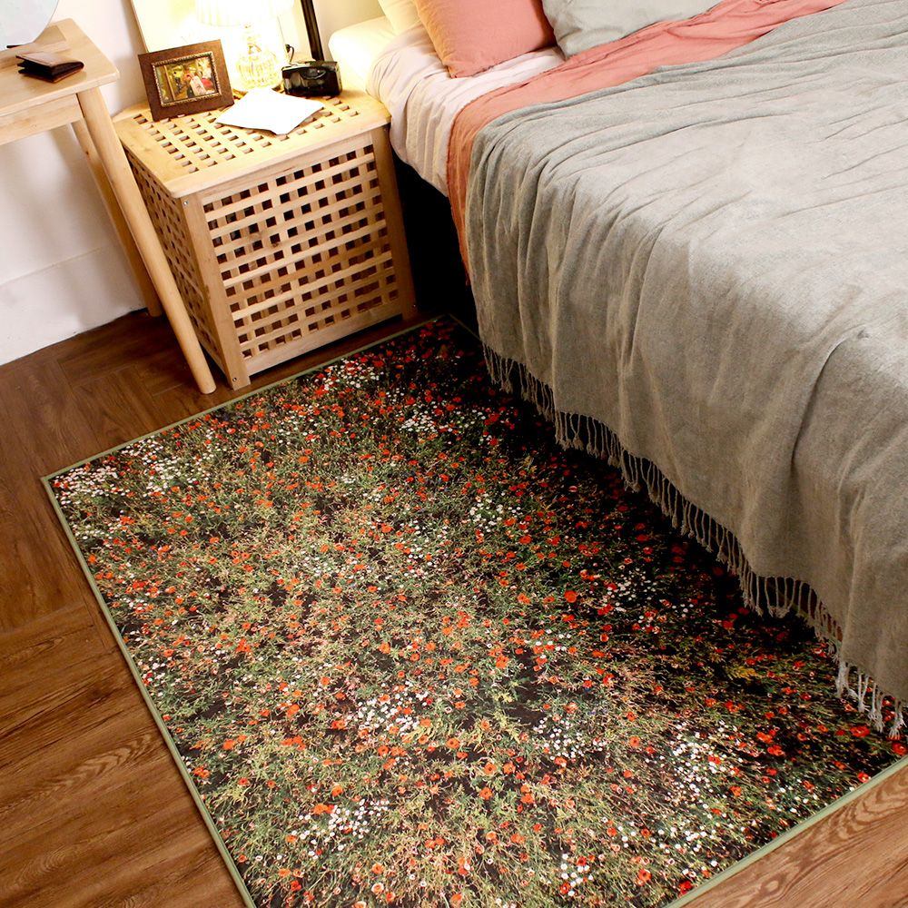 花畑模様 ラグ 約58x104cm 花畑模様 ラグ 約58x104cm 花畑模様 ラグ 約58x104cm 花畑模様 ラグ 約