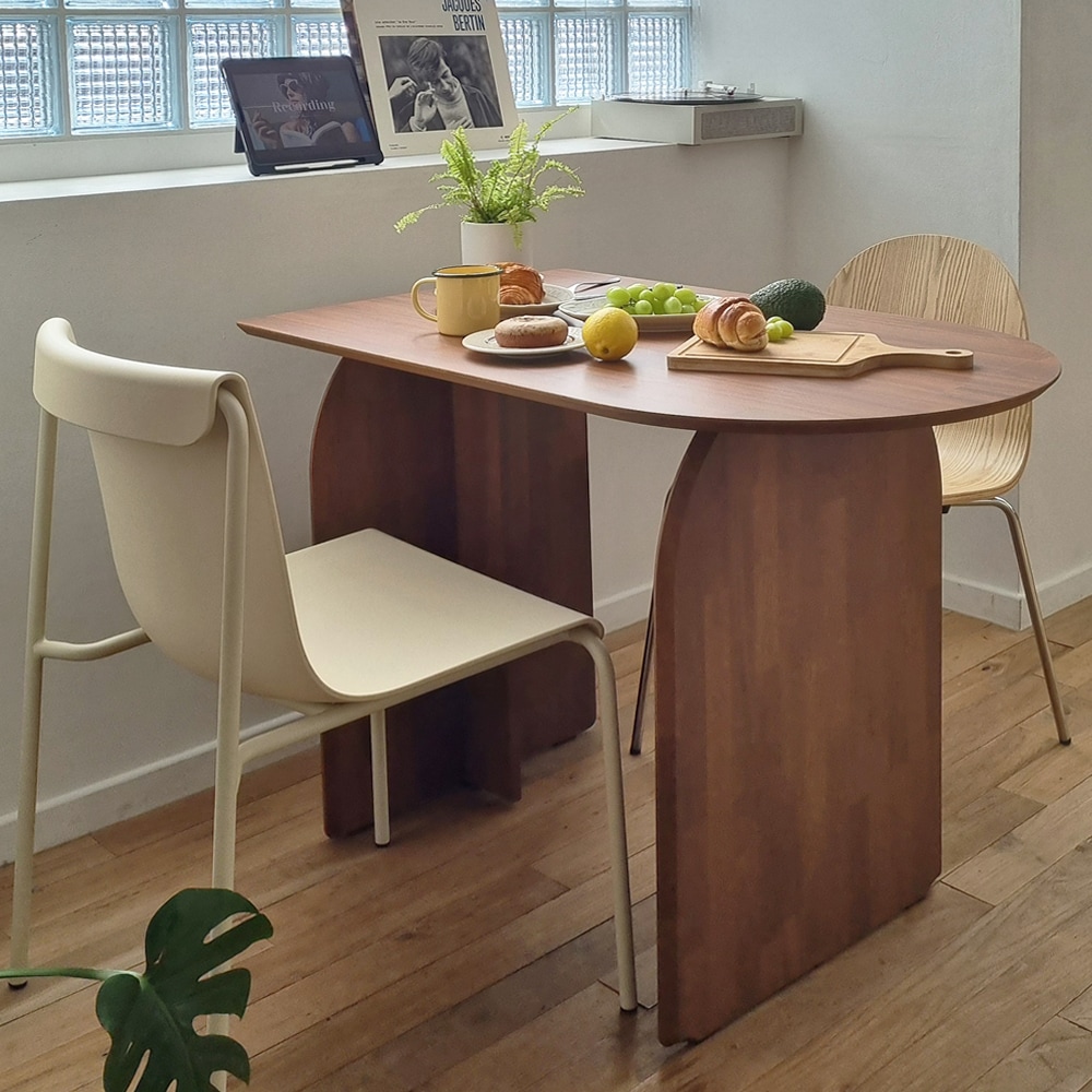 COMOCASA ARC 半楕円形 ダイニングテーブル 100cm［2色］ ホワイト