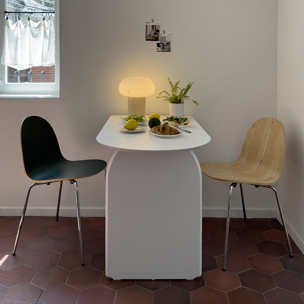 COMOCASA ARC 半楕円形 ダイニングテーブル 100cm［2色］ ブラウン