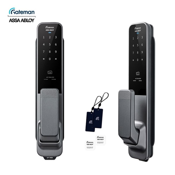 전국설치 GP-700D 1초잠김 후트타입 푸시풀도어락 디지털도어락 (카드키4장/번호키)