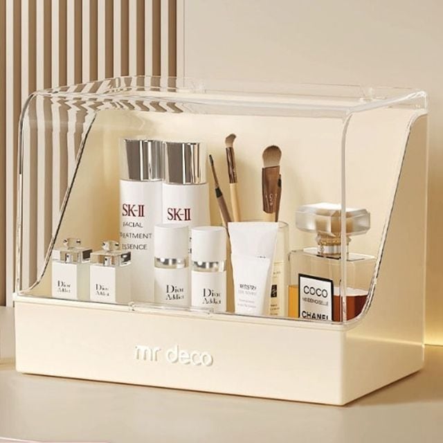 THE살림앤코 풀커버링 투명 대용량 화장품 수납 아크릴 화장대 정리함 (1단) 2type
