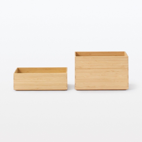 적층식 대나무 직사각형 박스 하프 (2 sizes)
