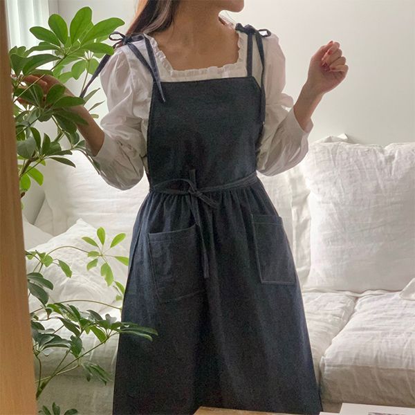 오늘의집 아미앙스 꽃집 리본 어린이집 앞치마 카페 원피스 베이킹 플로리스트