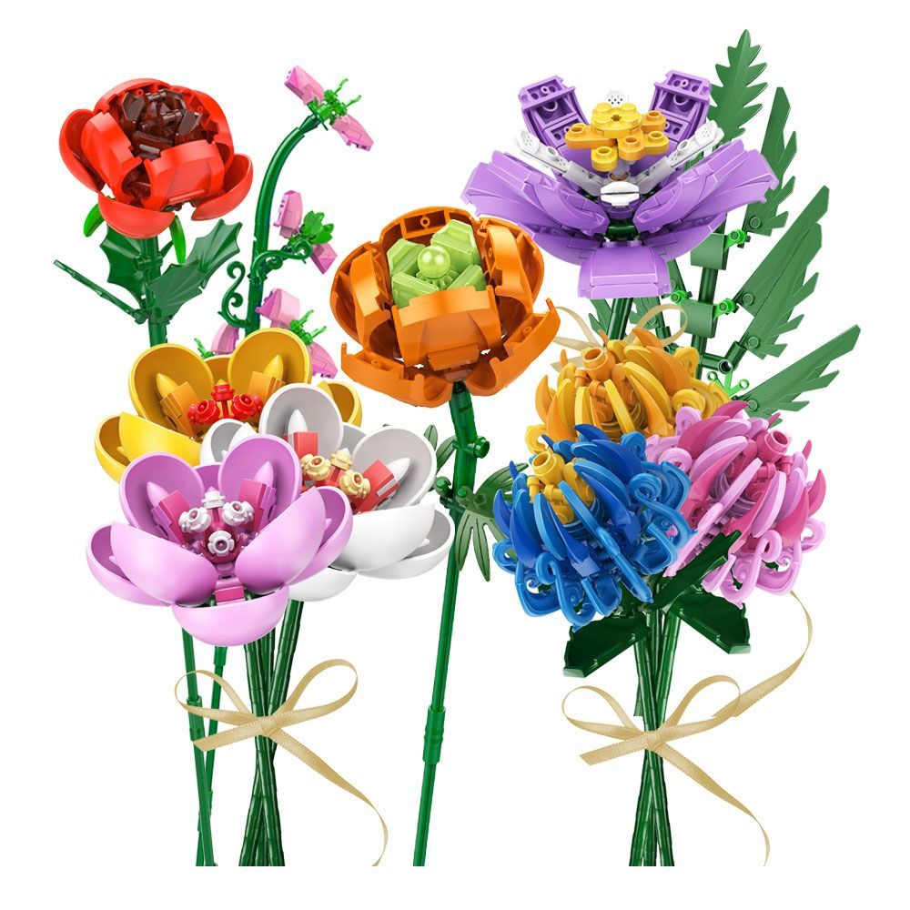 꽃 블록 조립하기 1+1 / 호환블록 꽃다발 장미 국화 동백 클로버 샤프란 가격 비교 젠토이 꽃 블록 조립하기 1+1 / 호환블록 꽃다발 장미 국화 동백 클로버 샤프란