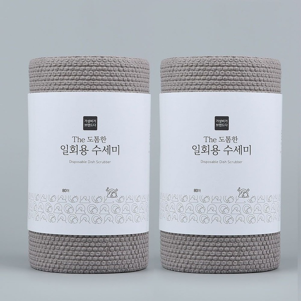 The 도톰한 일회용 수세미 롤타입 80매 x 2롤 (총 160매)