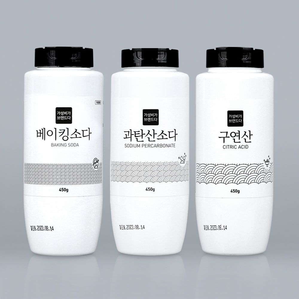 오늘의집 가성비가 브랜드다 톡톡톡 뿌리는 과탄산소다+구연산+베이킹소다 450G x 3개