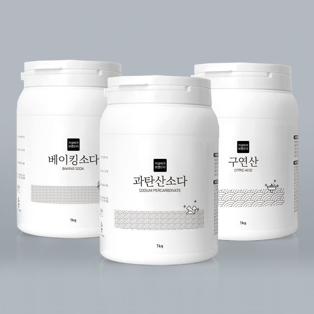 오늘의집 가성비가 브랜드다 베이킹소다+과탄산소다+구연산 다목적 세정제 1KG x 3개(용기)