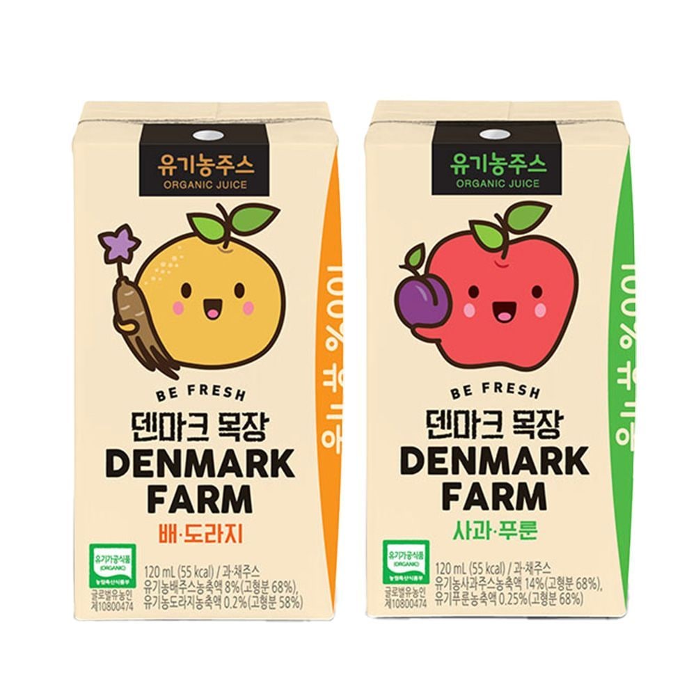 동원 덴마크 목장 유기농주스 120ml*32개 2종
