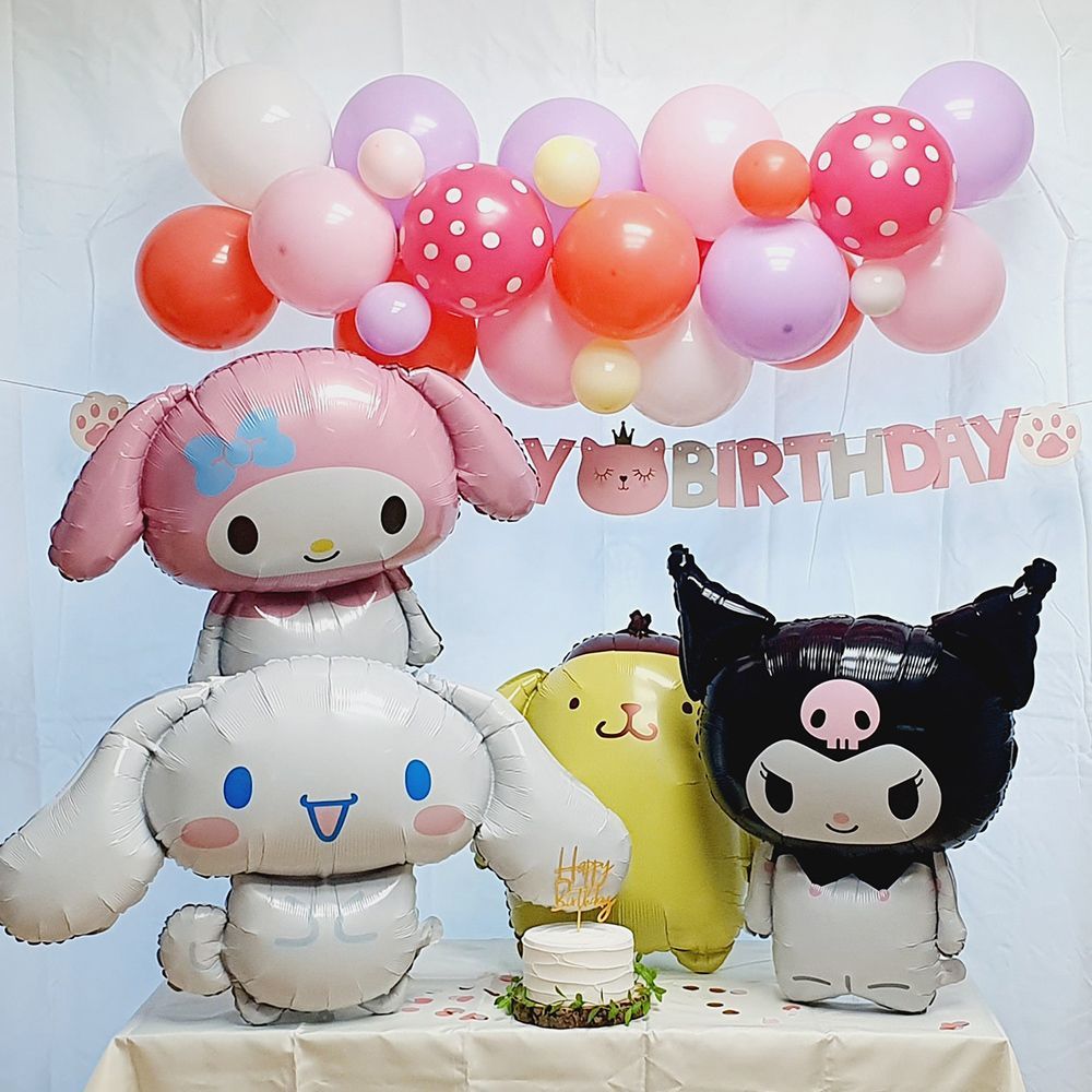 스마일파티 산리오 시나모롤 쿠로미 마이멜로디 폼폼푸린 세트 생일풍선 파티용품 가랜드 생일파티