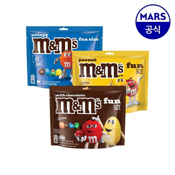 엠앤엠즈 펀사이즈 3종 (밀크/피넛/크리스피) 3개