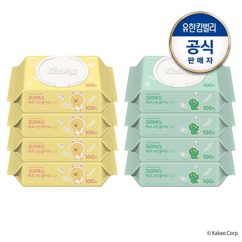에코그린소프트 리틀 카카오프렌즈 물티슈 100매x8팩 가격 추이 크리넥스 에코그린소프트 리틀 카카오프렌즈 물티슈 100매x8팩 - 최저가 18,615원
