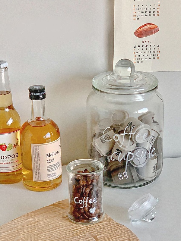 클리어유리 캡슐커피 보관함 캡슐세제통 2000ml 3000ml