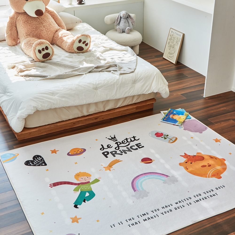 오늘의집 타임투데코 어린왕자 극세사 사계절 아이방 러그 키즈 카페트 2colors 2size