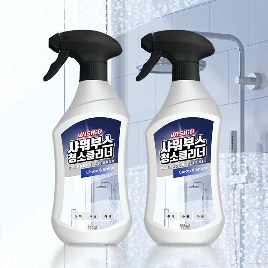 오늘의집 위시오 S 1+1 샤워부스 물때제거제 수전 유리 청소 물때 세정제 800ml