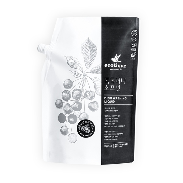 녹색인증 친환경 톡톡허니 소프넛 과일 야채용 주방세제 리필 1000ml
