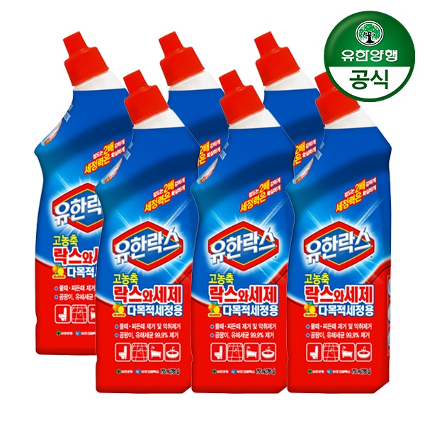 유한락스 고농축 락스와세제 755ml 6개