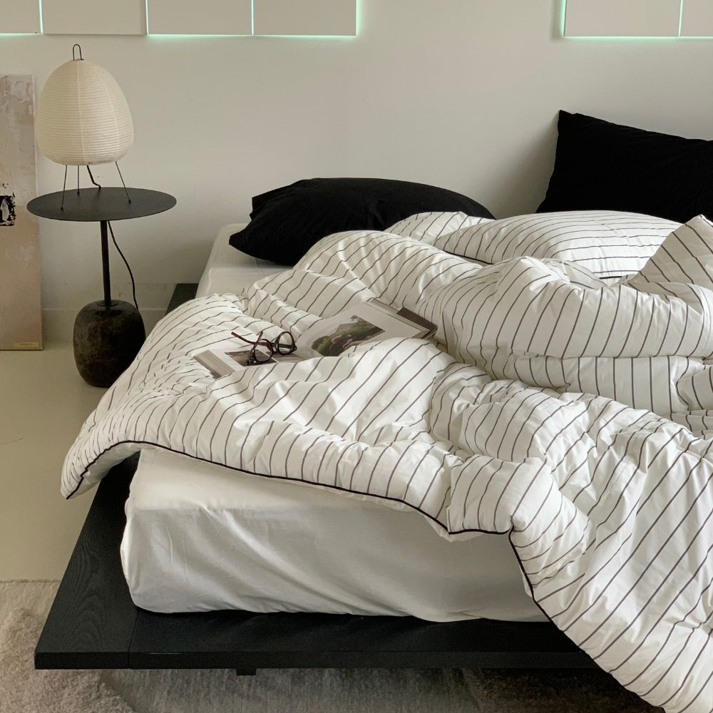 여름/간절기용 스트라이프 순면 양면 차렵이불