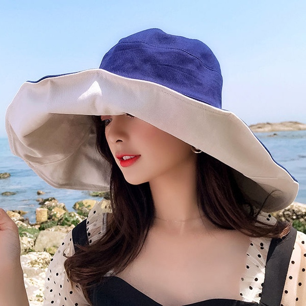 자외선차단왕챙 와이어 벙거지 버킷햇 양면 리버서블