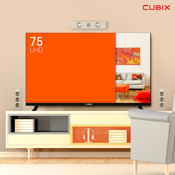 큐빅스 191cm(75인치) UHD 4K TV 에너지효율 1등급 대기업패널