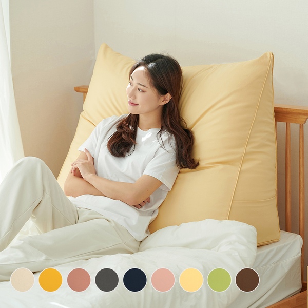 솜 500g 더! 빵빵한 솜조절 방수 삼각등받이 쿠션 24colors