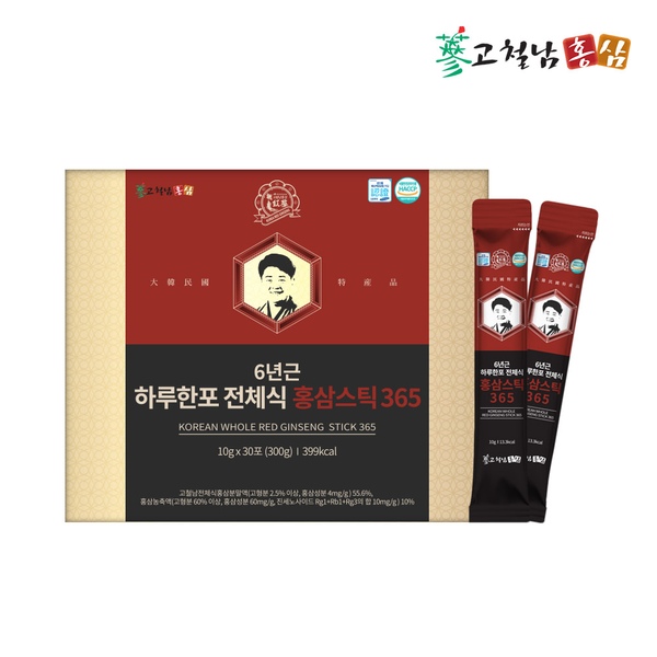 짜먹는 6년근 하루한포 전체식 홍삼스틱 365 10g 30포