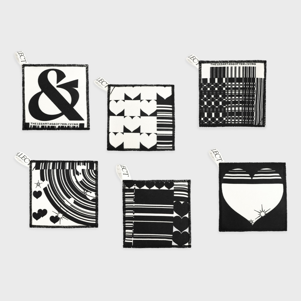 라이프앤콜렉트 MEET & MAAT COASTER 밋앤맷 블랙 코스터 컵받침 (6TYPE)
