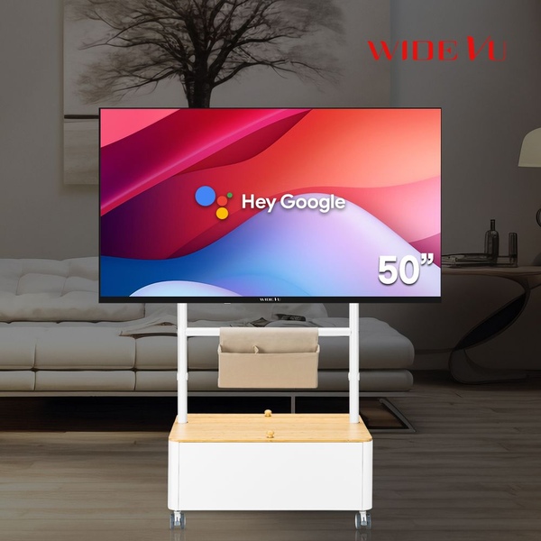 와이드무빙뷰 구글스마트 TV 127CM(50인치)4K UHD 이동식 수납스탠드 세트