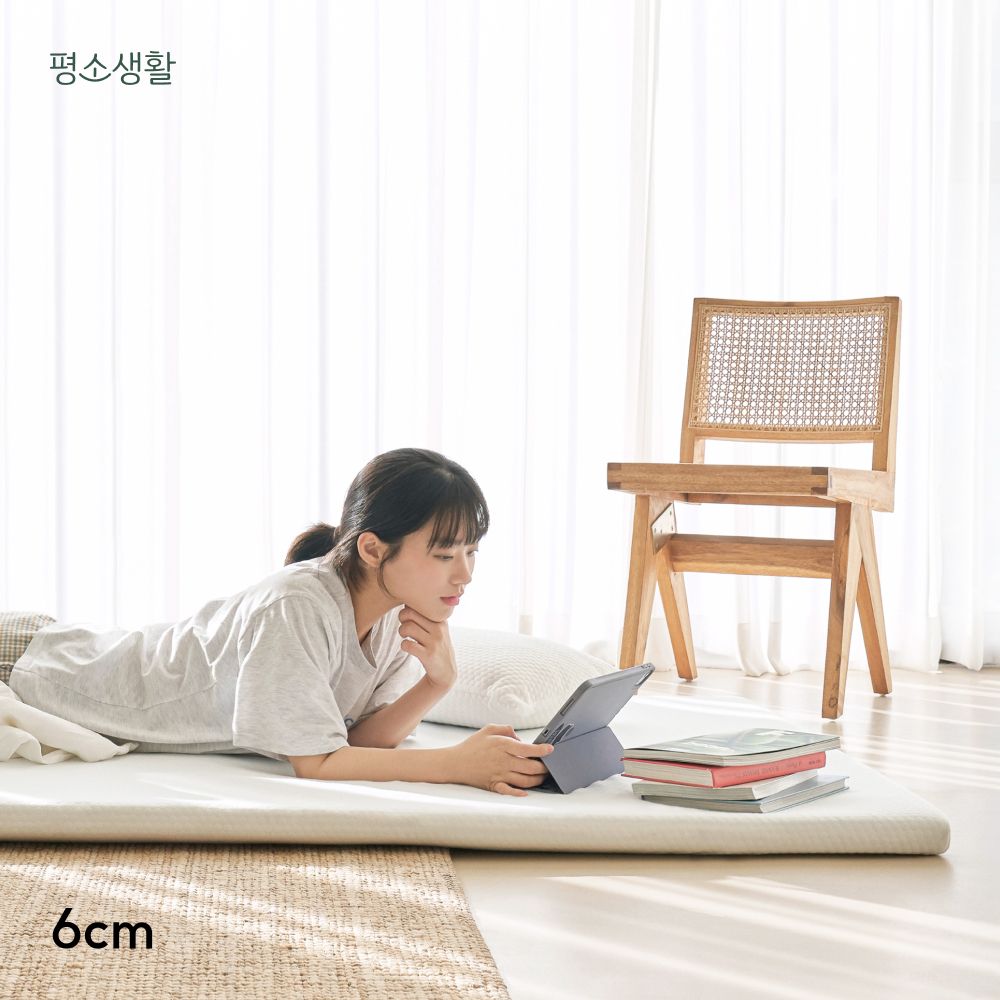 오늘의집 손님용 바닥 크림 토퍼 접이식 매트리스 침대 원룸 자취 수면매트 (C/S/SS/Q)