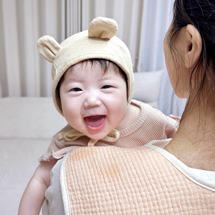 마롤로뜨 엄마 턱받이 수유 앞치마 3중 거즈 아기 거즈 이유식 침받이 가운 핑크 트림패드