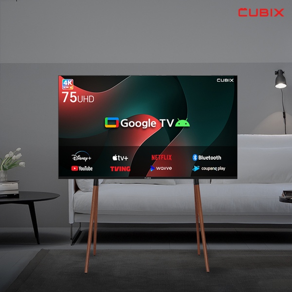 이젤큐빅스 190cm(75인치) 구글 스마트 4K UHD TV 안드로이드 에너지1등급
