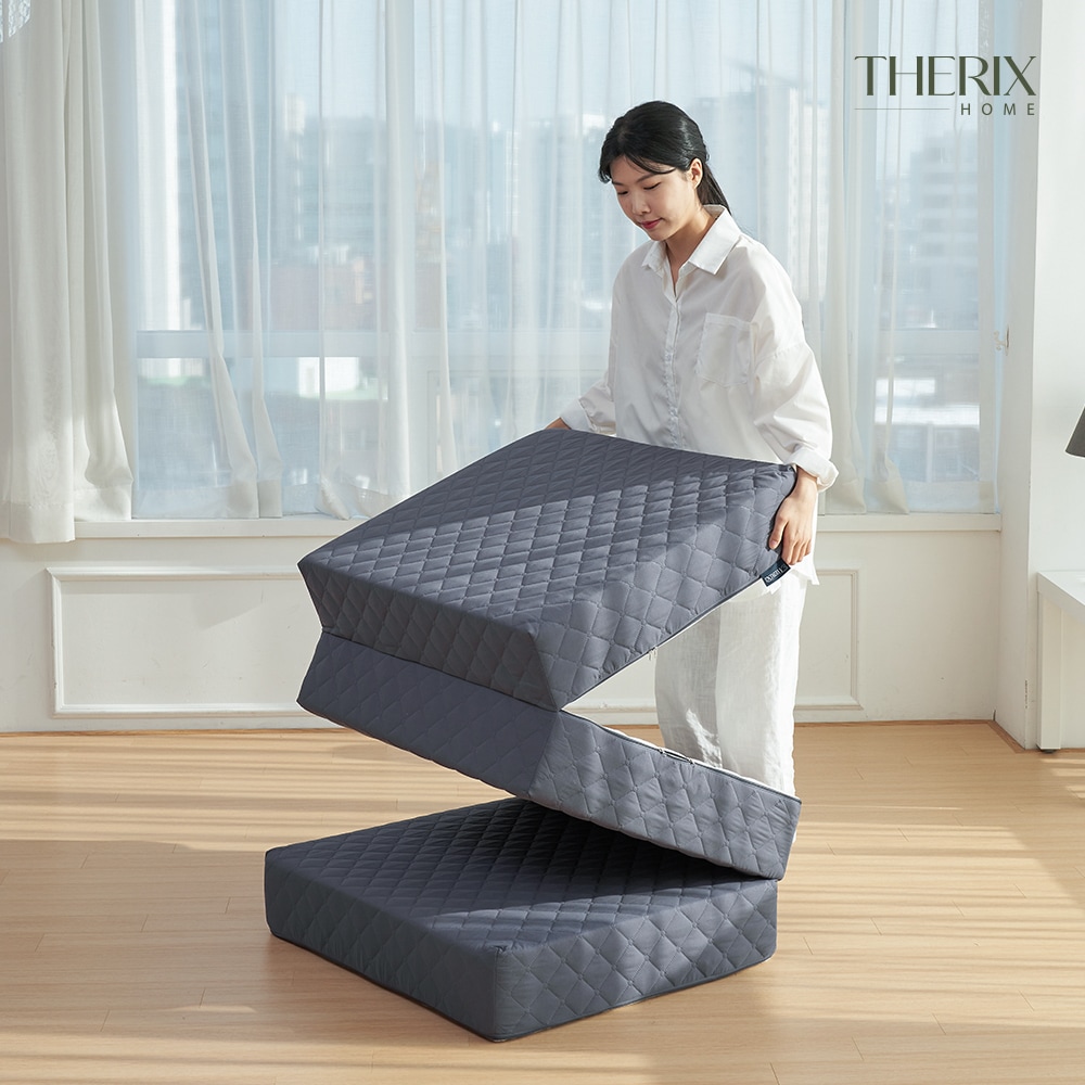 오늘의집 더릭스홈 3단 접이식 매트리스 6cm 10cm 15cm 원룸 바닥 단단한 수면매트 (MS/SS/Q)