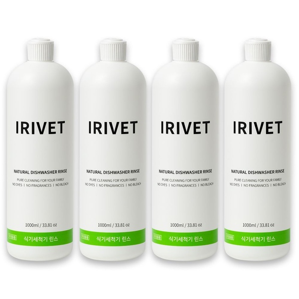 내츄럴 식기세척기 린스 대용량 1000ml 4개/ EWG 그린등급 헹굼보조제