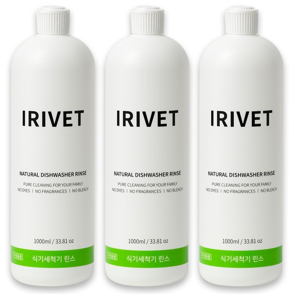 내츄럴 식기세척기 린스 대용량 1000ml 3개/ EWG 그린등급 헹굼보조제