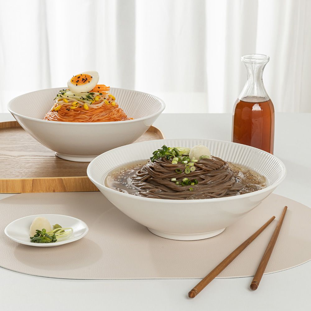 오늘의집 메종오브제 1+1 윤도자기 순백 화이트 도자기 넓은면기 (총2P)