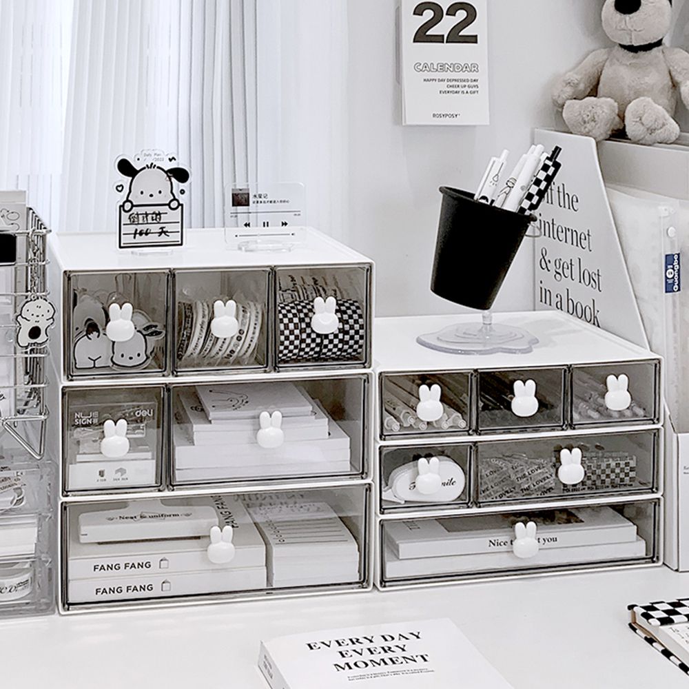 ROSEGIRL HOUSE ウサギ 小物入れ 引き出し L［3種］ 透明| Ohouse(オー