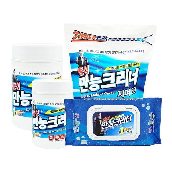 만능크리너 60매 / 찌든때 기름때 화장실청소 주방 가전 자동차 청소물티슈