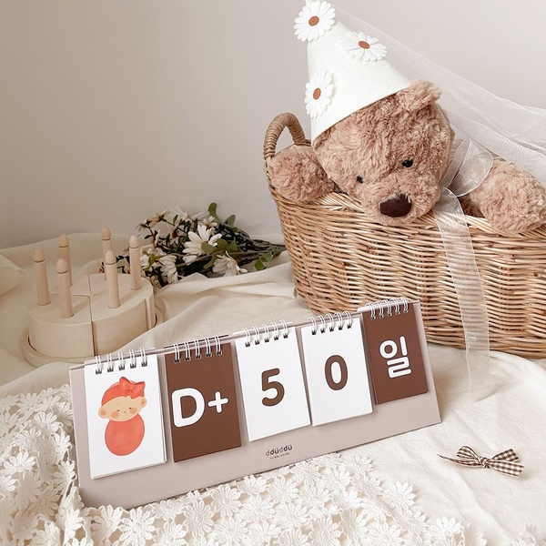신생아 디데이 달력 5칸 50일 100일 촬영소품