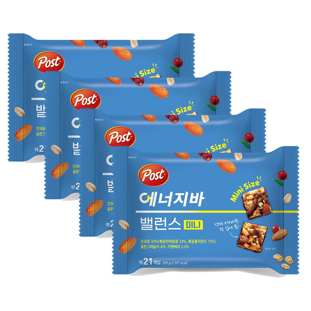 동서식품 포스트 에너지바 밸런스미니 231g*4개