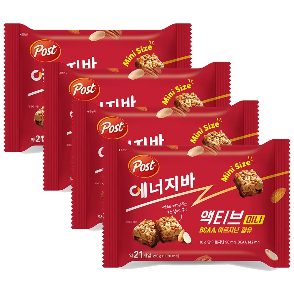 동서식품 포스트 에너지바 액티브미니 210g*4개