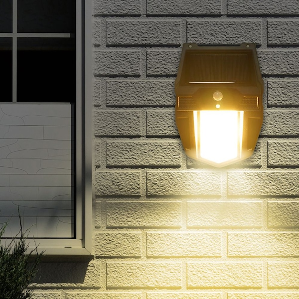 인체감지 태양광 LED 현관 야외 벽등 카페 조명 매장 정원등 태양열 직부등 3sizes