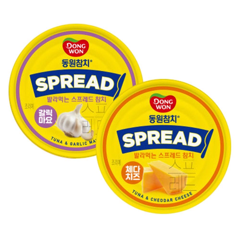 동원 동원참치 스프레드 100g 2종 8개 (갈릭마요/체다치즈)