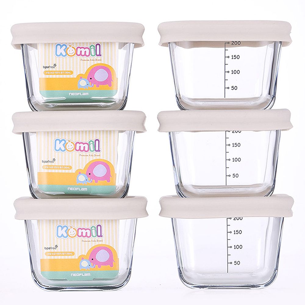 오늘의집 네오플램 네오플램 꼬밀 눈금 이유식용기 6P세트 이유식보관용기 240ml